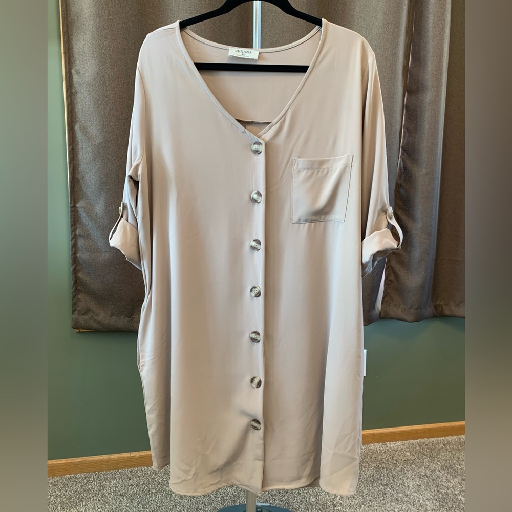 Zenana Outfitters Tunic button up dress